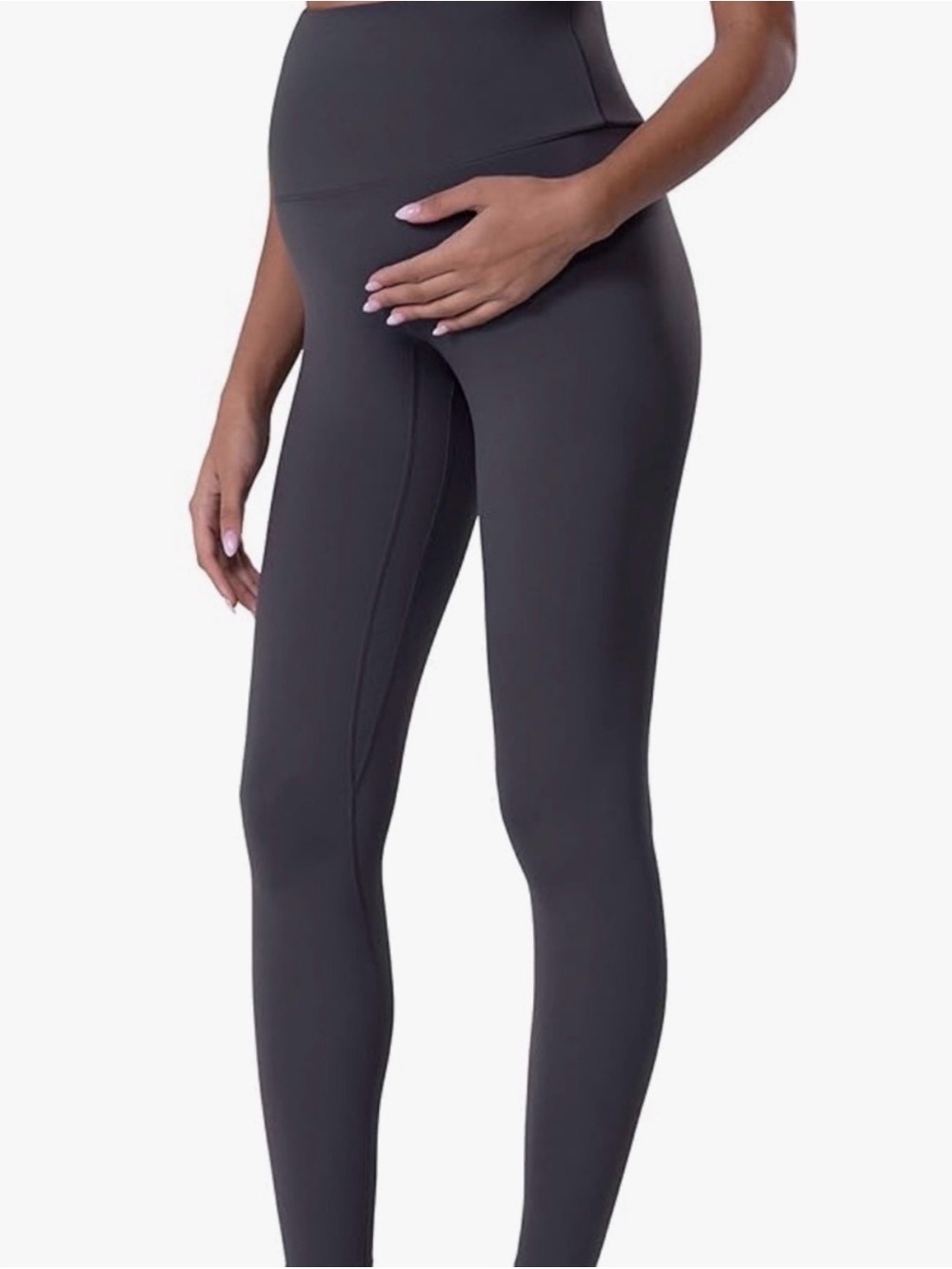 High-Rise Maternity Leggings — Charcoal Gray